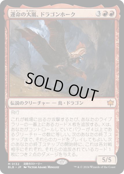 画像1: 運命の大嵐、ドラゴンホーク/Dragonhawk,Fate'sTempest【赤R】〈0132〉 (1)